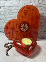 Resin Clock – Red-Orange Sideways – A Unique Statement Piece